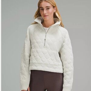 Lululemon Quilted Scuba Oversized Half Zip Jersey Lined - Bone color